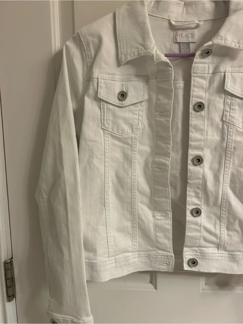Girls Children's Place White Denim Jean Jacket